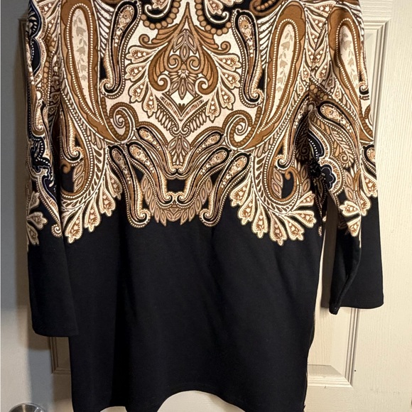 Rafaella Black and Brown Paisley Top - Picture 6 of 6